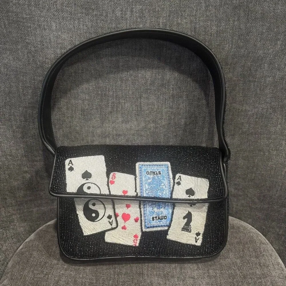 Staud Beaded Tommy Bag House of Cards NEW